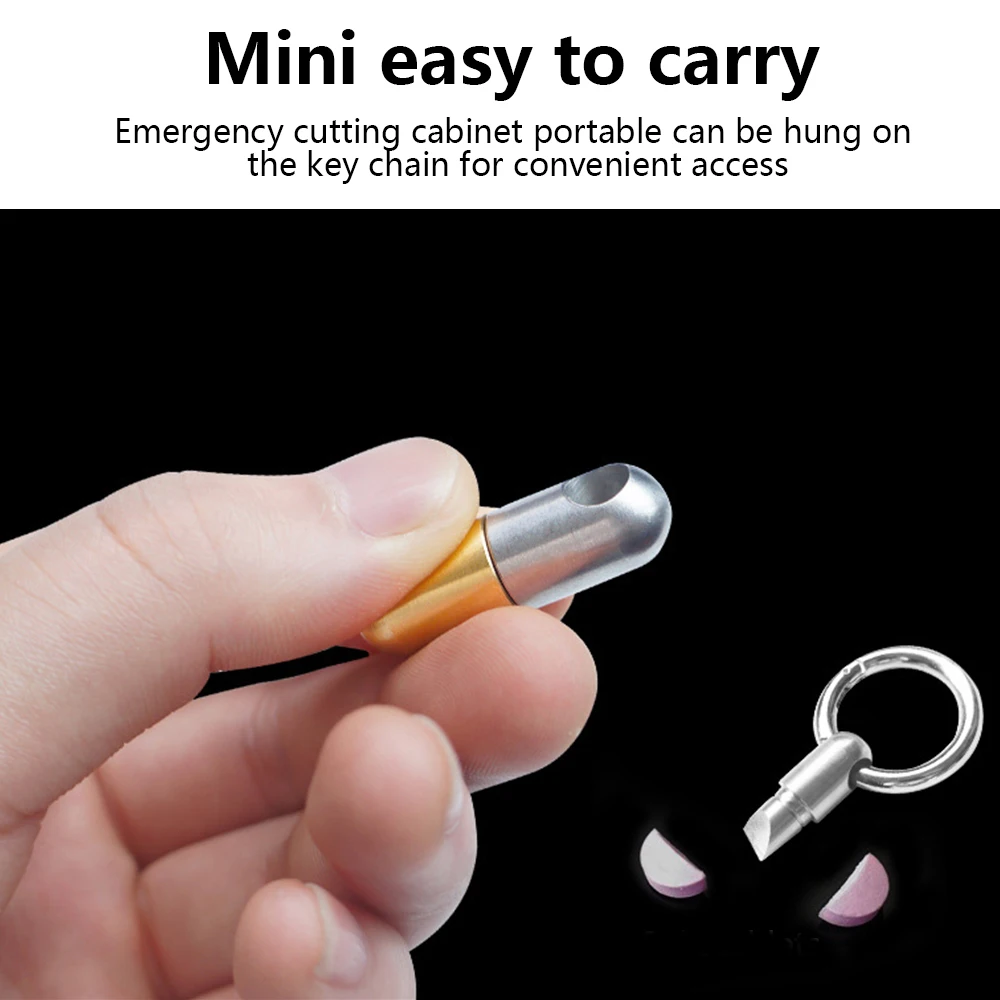 Капсульный нож из нержавеющей стали, EDC портативное миниатюрное кольцо для ключей в форме инструмента, подвеска, крошечный режущий инструмент