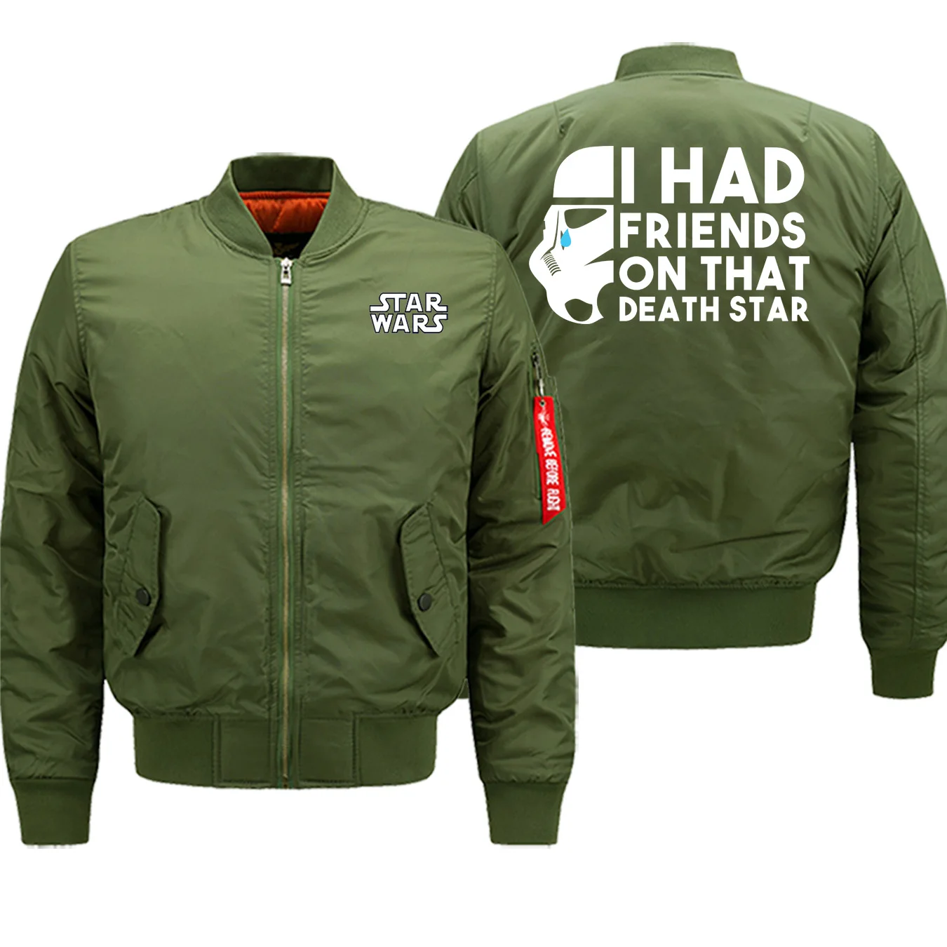 Mens Jacket I Had Friends On That Death Star Wars Funny Streetwear Bomber Military Warm Clothing Jackets Fashion Hot Sale Coat