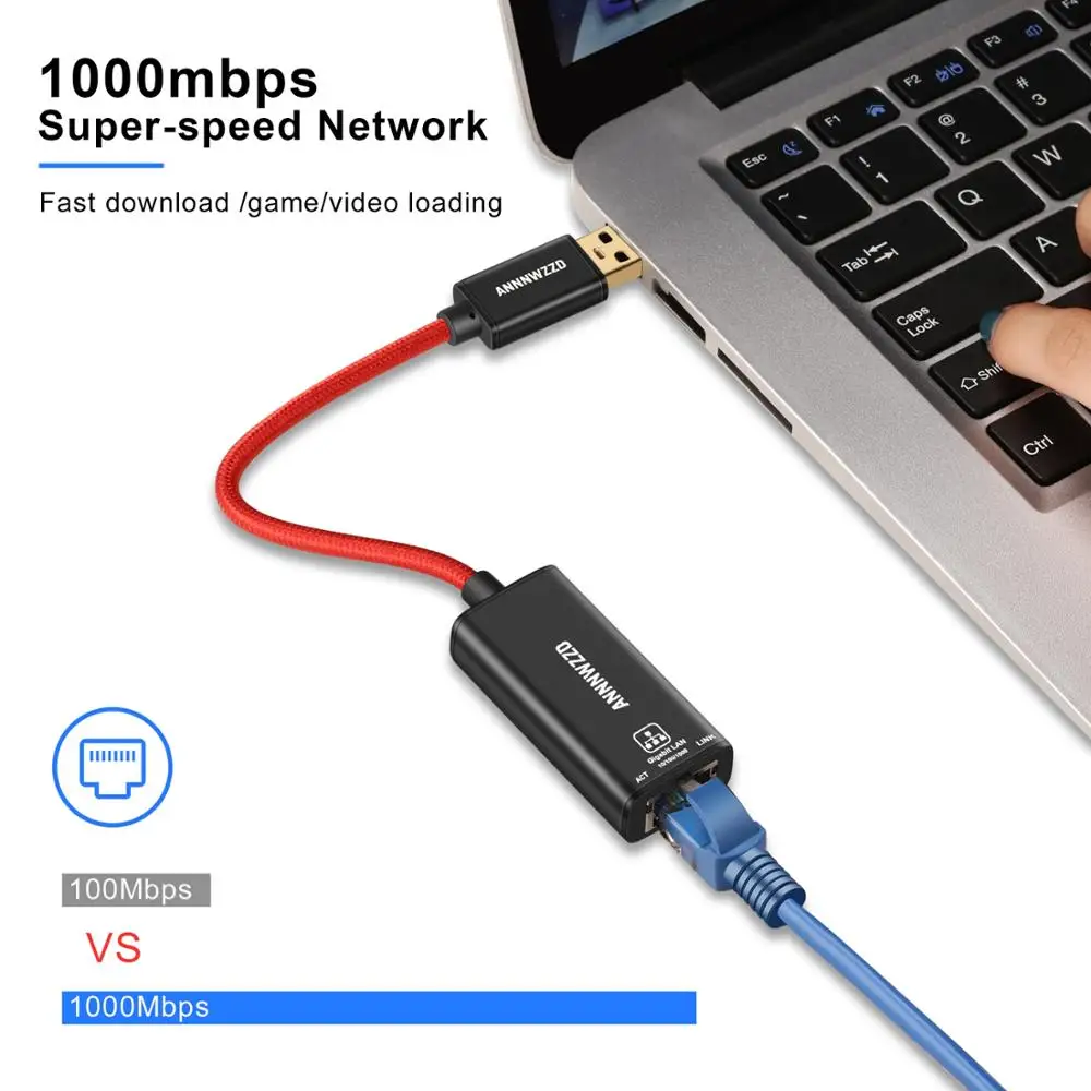 USB Ethernet адаптер 3 0 сетевая карта к RJ45 Lan для Windows 10 Xiaomi Mi Box Nintendo Switch Gigabit USB|Сетевые