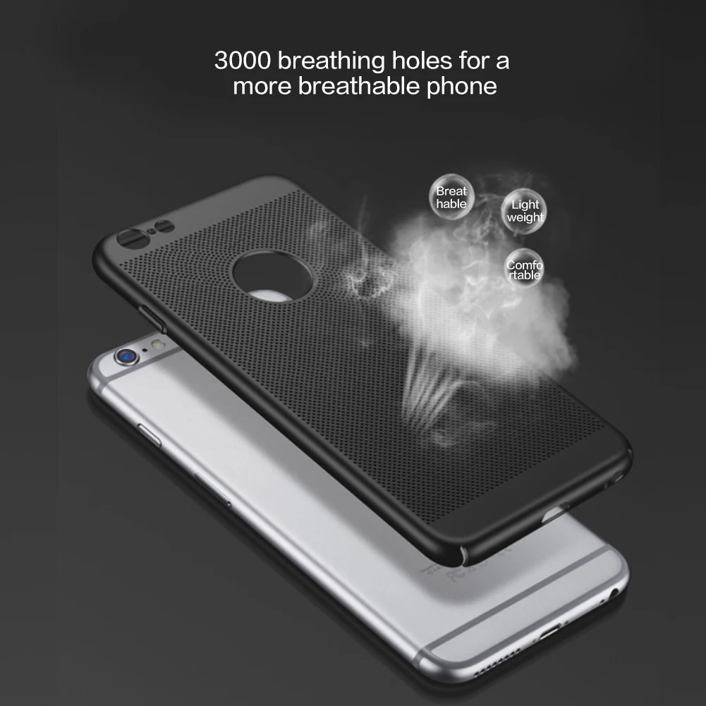 

Phone Slim Case for iPhone Breathable Ultra Slim Thin Phone Case Hollow Heat-Dissipation Phone Hard Plastic Protective Case