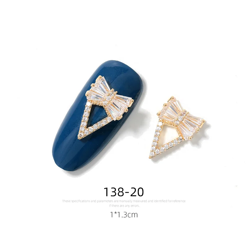Latest 2 pieces alloy Zircon Nail art decoration luxury zircon rhinestone tassel / heart / wing nail jewelry high end long nail - Цвет: 138-20