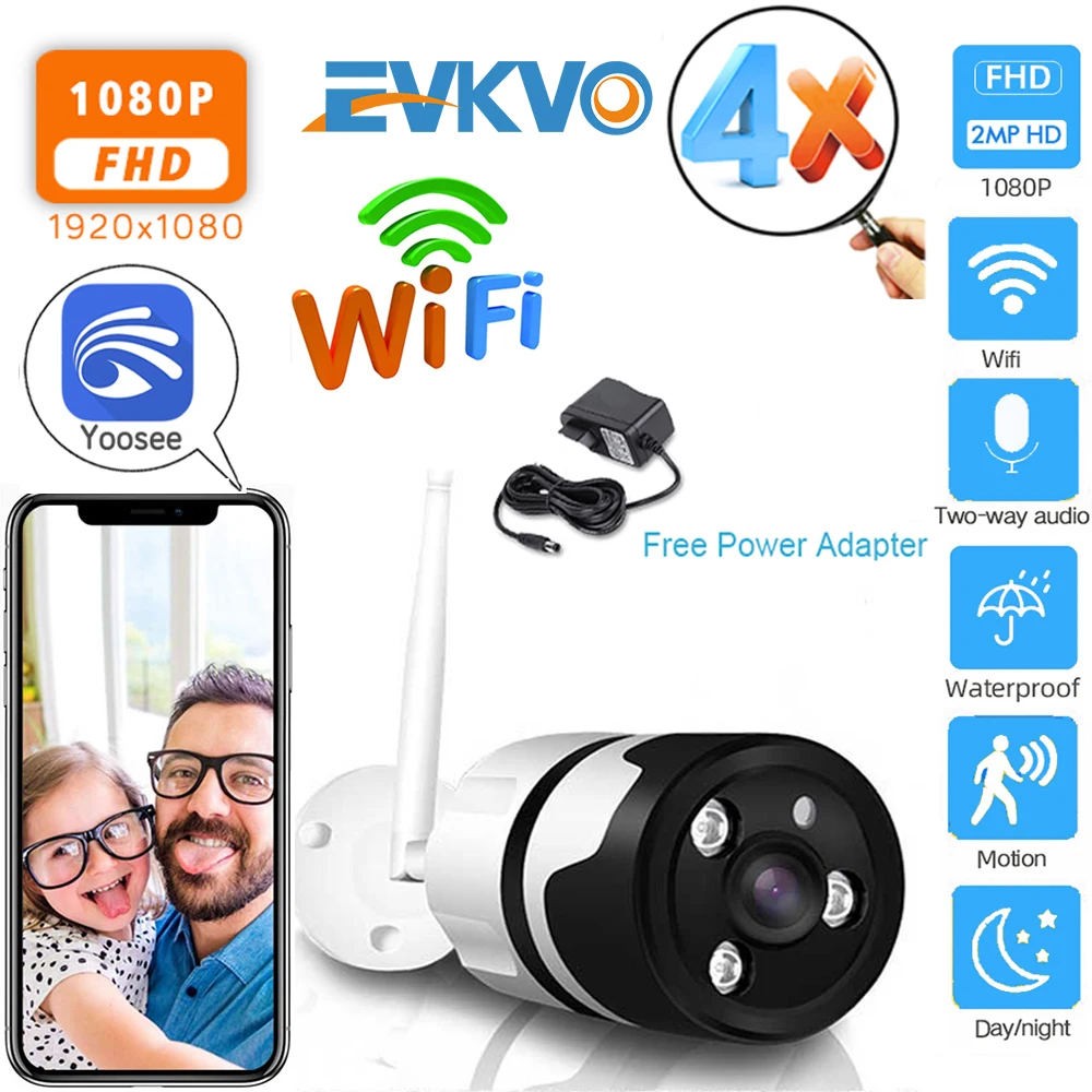 IP камера EVKVO с Wi Fi 1080P 2 Мп ИК PTZ|Камеры видеонаблюдения| |