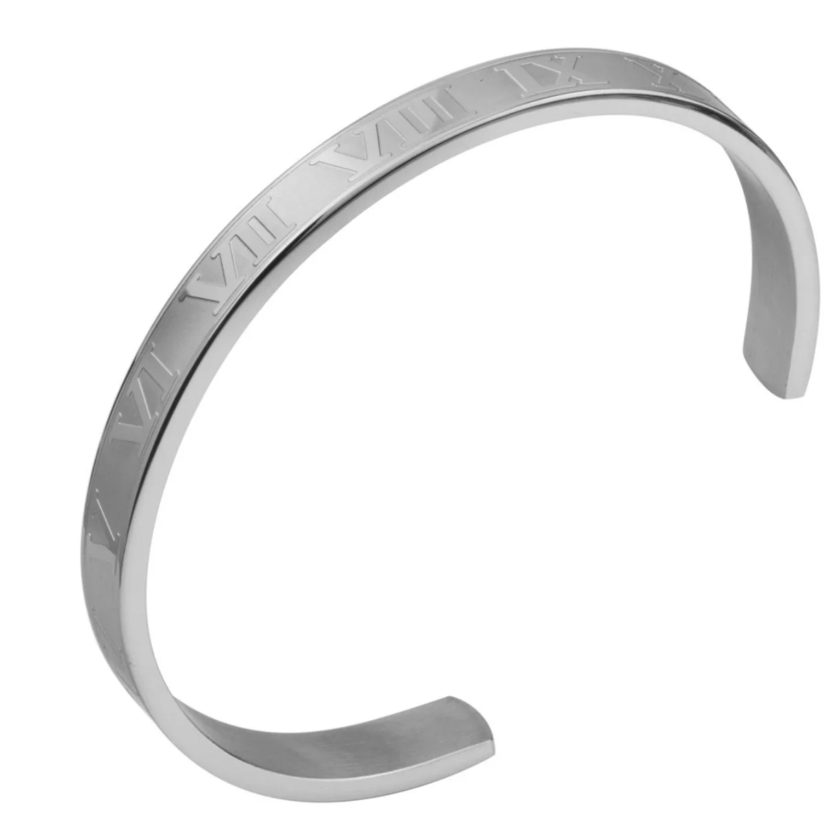 Luxury Titanium Stainless Steel Bangle Roman Numerals Gold Color Cuff Bracelets Love Letter Bracelet Men Women Open Bangles