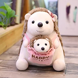 Happy Mother-child креативные мягкие игрушки Детская плюшевая игрушка панголин панда Ежик кенгуру полярный медведь подарок на день матери 25 см - Цвет: Hedgehog