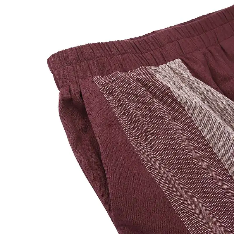 ZANZEA Women Autumn Cotton Linen Trousers Casual Wide Leg Pants Elastic Waist Color Block Pantalon Vintage Palazzo Streetwear 7