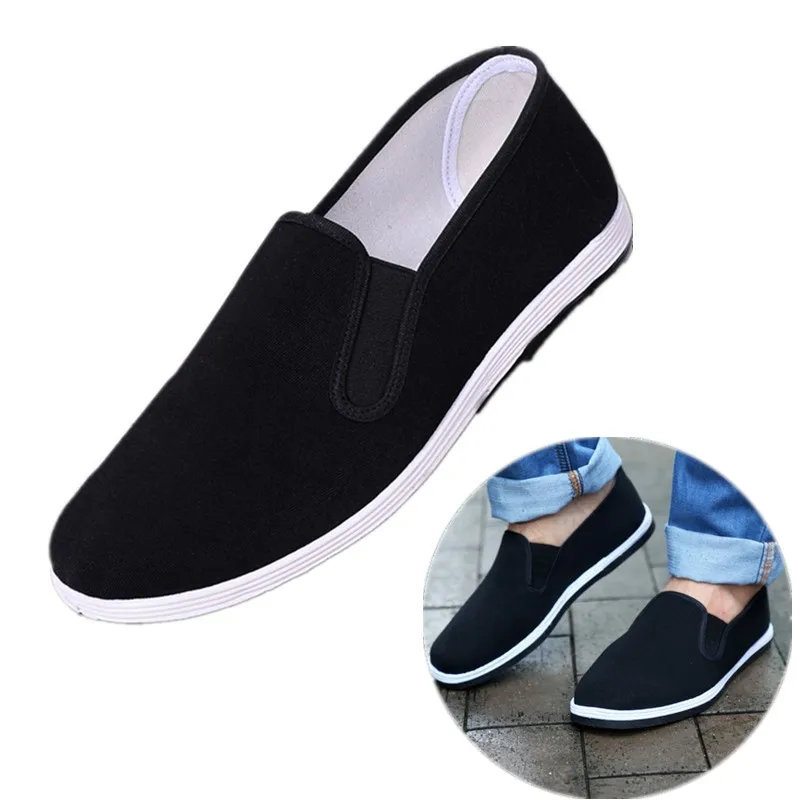 

Black Kung Fu Shoes Bruce Lee Chinese Traditional Old Peking Shoes Tai Chi Martial Arts Karate Men Shoes Sports Sneakers 35~44