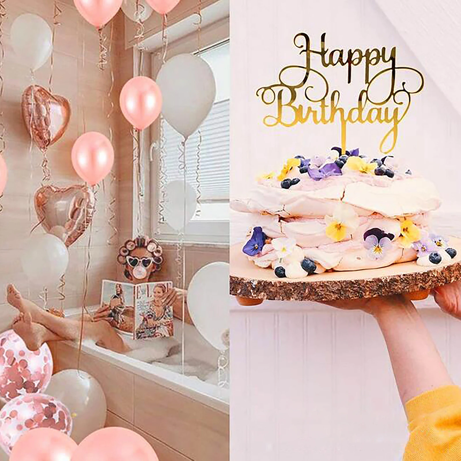 balcón Increíble Síntomas Decoraciones de feliz cumpleaños, Globos de Oro rosa, guirnalda de globos  de confeti, decoraciones para oficina, hogar y Aula # g30|Juego de  papelería| - AliExpress