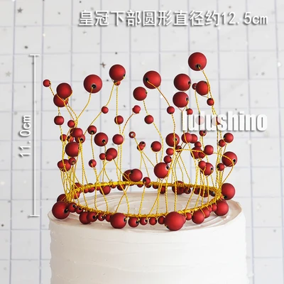 Вечерние украшения для выпечки на день рождения - Цвет: red pearl crown