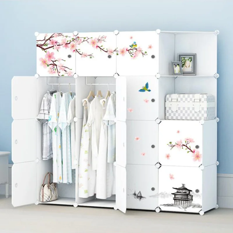 2020 Simple Portable Wardrobe Assembly Plastic Folding Wardrobe font b Closet b font Bedroom Locker Space