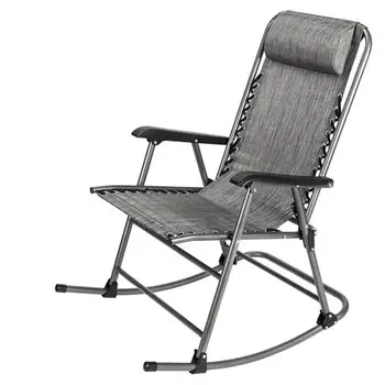 

Rocking Chair Leisure Chair for Living Room Gray Recliner Rocking chair Balcony Easy chair Adult Folding lunch break
