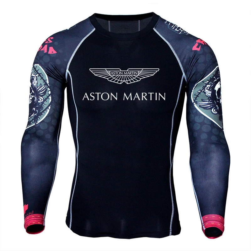 2021 Aston Martin New Fashion Spring Autumn Mens Harajuku Style Tops Men's Classic Delicate Print Leather Sleeve Popular | Мужская