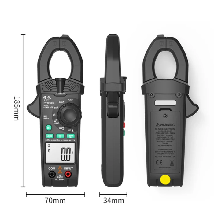 FY3267S клещи тестеры портативный цифровой клещи 6000 отсчетов переменного тока постоянного тока клещи мультиметр PUO88