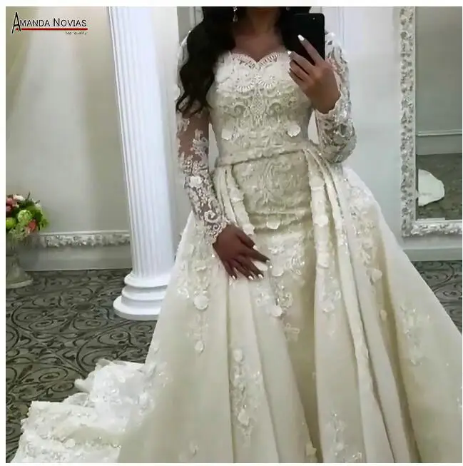 Trouwjurk кружевное свадебное платье со съемным шлейфом