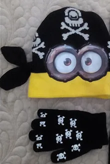 10 компл./лот мультфильм gorro шапочка капот пират Миньоны Шерстяная кепка ведро