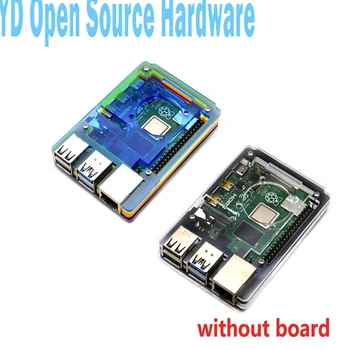 

Color black and white acrylic shell with cooling fan can be connected to peripherals for Raspberry Pi 4B