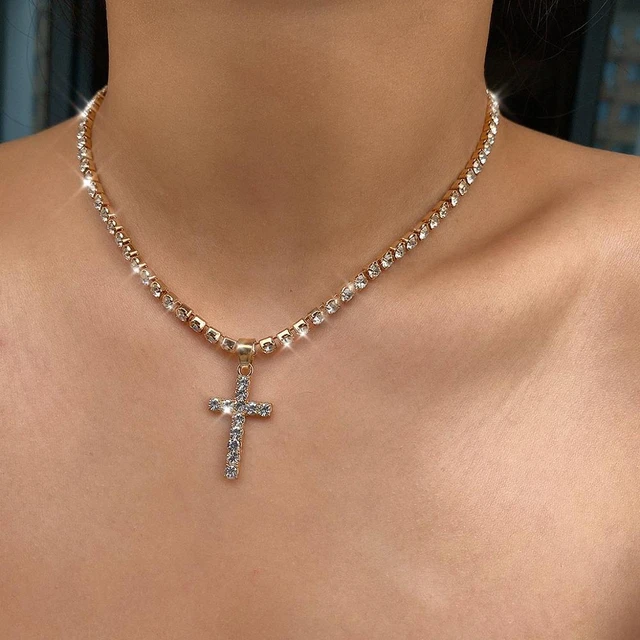 Stainless Steel Big Jesus Cross Pendant Gold Colorblock Rhinestone Cross  Necklace Men's Jewelry | Wish | Gold pendants for men, Cross jewelry, Gold cross  pendant