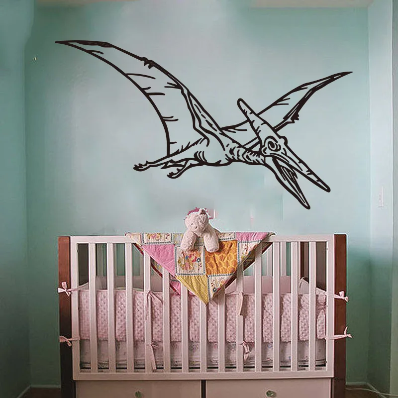 Large Dinosaur  Pterodactyl Bird Animal Wall Sticker Boy Room Kid Room Jurassic Park Dinosaur Wall Decal  Bedroom Vinyl Decor (2)