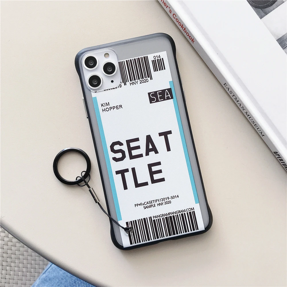 Ins US City Label Bar code Phone Case For iPhone 11 Pro Xs MAX XR X 6 s 7 8 plus Simple letter new York Clear silicon Cover Capa - Цвет: 14