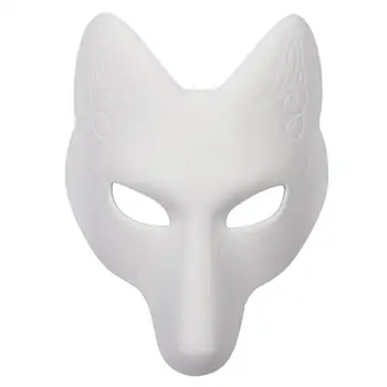 

Halloween Blank Mask Decorative Masquerade Mask DIY Blank Fox Mask PU Party Mask Masquerade Costume Cosplay Accessories