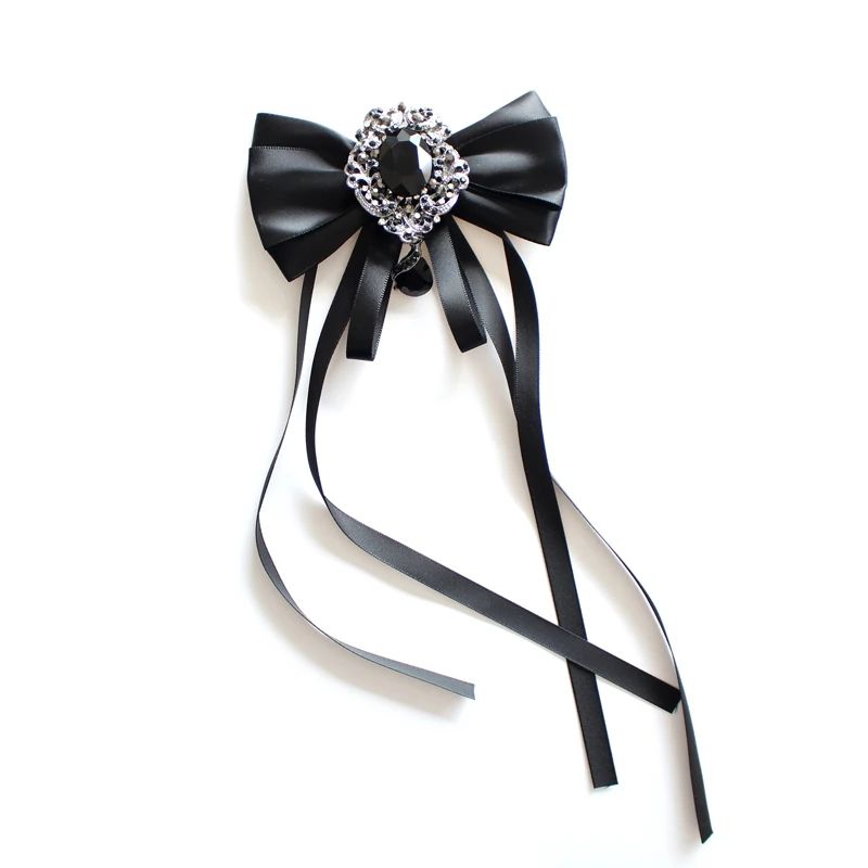 Ribbon Tie Мужская Женская рубашка с воротником, галстук-платок, сплав, стразы, галстук, свадебные, деловые, вечерние, подарок, ленты, галстуки-бабочки аксессуары - Цвет: Ribbon Tie