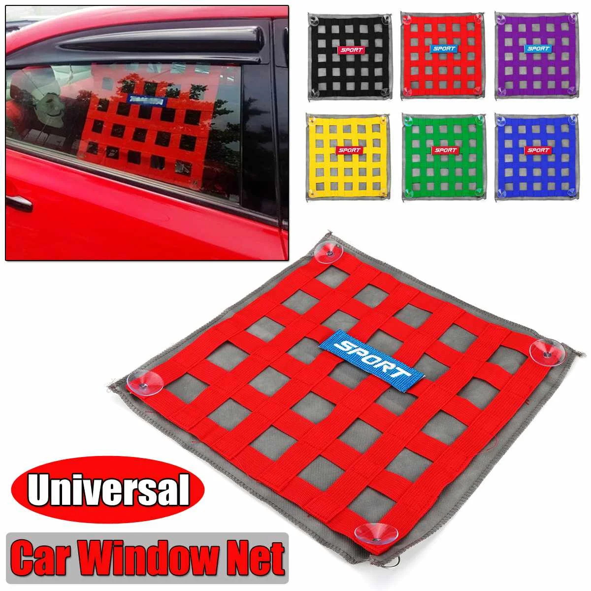 

Nylon Universal Car Racing Window Net Racing Race Car Safety Window Protect Net Tensioning Belts Safety Window Net
