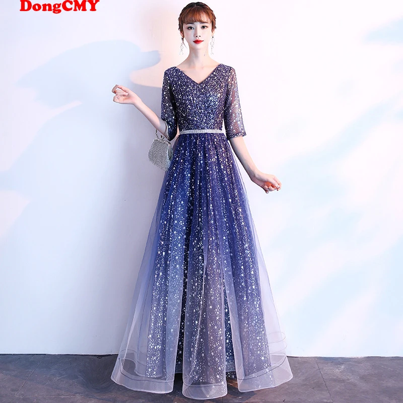 

DONGCMY NEW 2024 FORMAL LONG EVENING DRESSES ELEGANT PLUS SIZE V-NECK VESTIDOS DE FIESTA ROBE PARTY FOR WOMAN