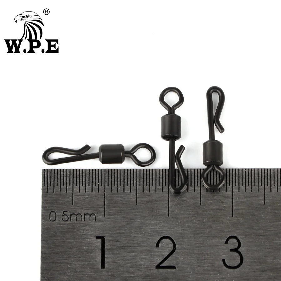 W. P. E 1 Набор/30 шт длинный корпус быстросменный поворотный q-образный Карп рыболовные аксессуары матовый черный Карп Рыболовный терминал снасти Pesca