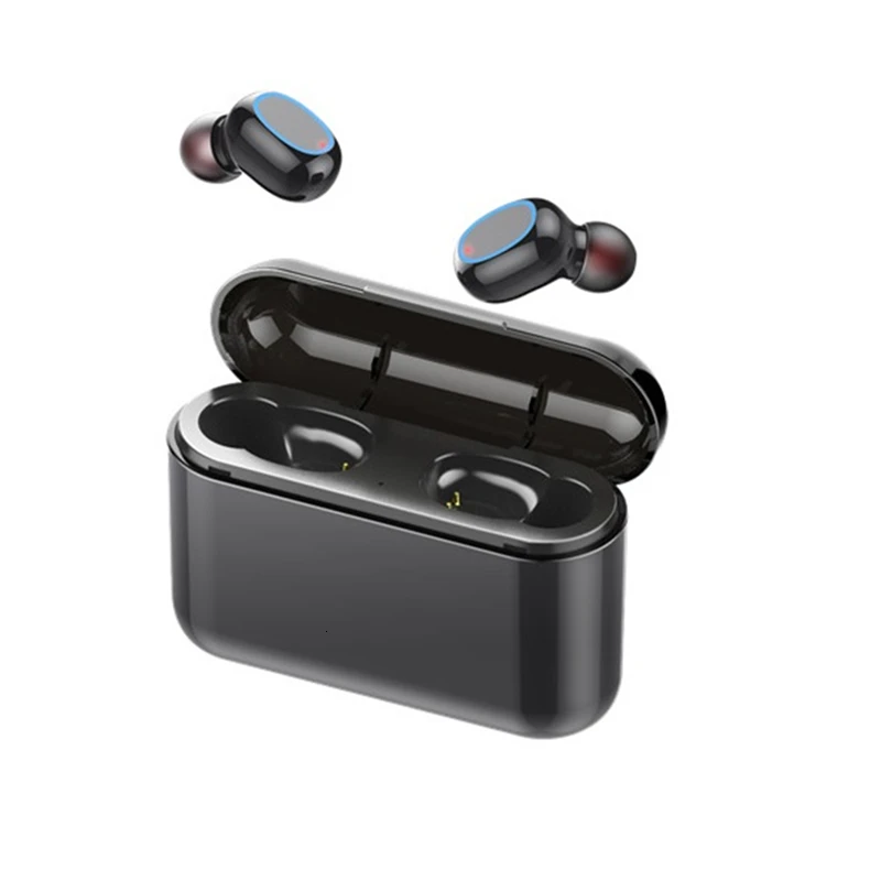 Black Беспроводные наушники Bluetooth 5,0 наушники в ухо гарнитура стерео звук качество спортивные наушники для Android Ios всех смартфонов - Цвет: Black
