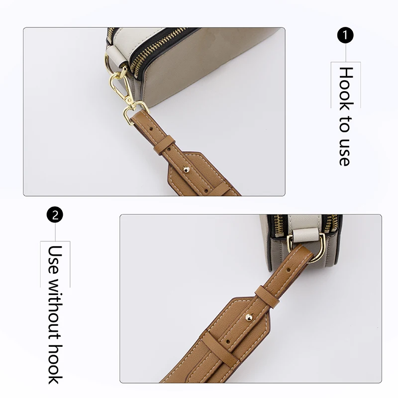 TINBERON Leather Bag Strap Luxury Designer No Buckle usable Shoulder Strap For Crossbody Adjustable Shoulder Bags Accessories