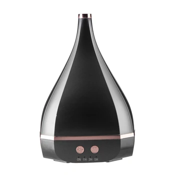 

Air Humidifier Aroma Diffuser Mist Maker Essential Oil Diffuser Humidifier 7 Color for Office Home 400Ml Black UK Plug