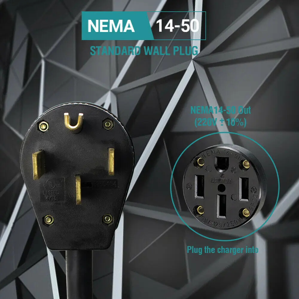 EV зарядное устройство Уровень 2 32 Ампер портативное для электромобиля NEMA 14 50 220V 240V