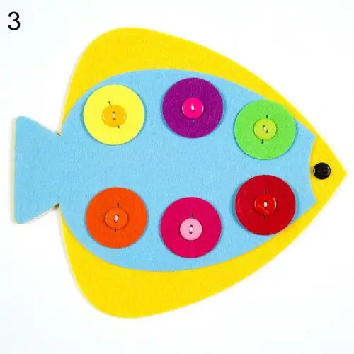 Fish Дети DIY плетеная игрушка милые животные Цветок молния Кнопка DIY Нетканые доски Детская обучающая игрушка - Цвет: Fish