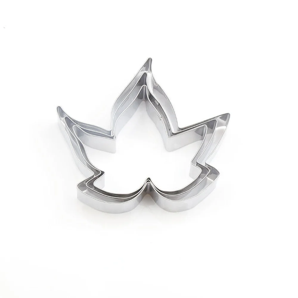 3pcs Maple Leaf Pastry Mould Baking Biscuit Mold Cookie Cake Cutters Decoration Mold Baking Mould Tools 4