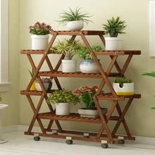 Стеллаж для посадки с цветами, многоярусная комната, домашняя и иностранная твердая древесина, качественная гостиная, балкон, стеллаж для мяса