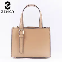

Zency Genuine Leather Winter Women Tote Bag Small Vintage Handbag Square Shoulder Female Crossbody Bags Designer Fashion Simple