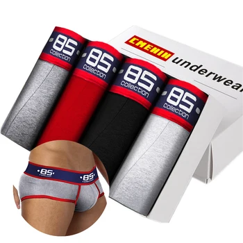 

4Pcs/Lot Underwear Men Jockstrap Briefs Men Bikini Sexy Gay Men Underwear Cueca Male Panties Jock Strap Slip Cueca