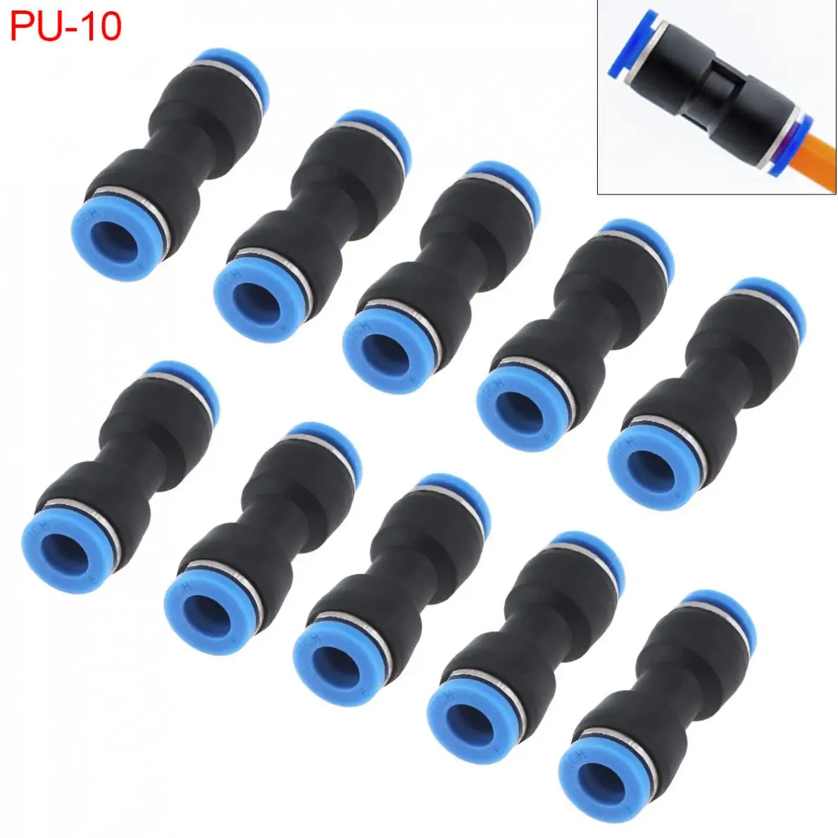 10Pcs 10mm 3//8/" Tubo Tee Unión neumática empuje accesorios acopladores rápidos