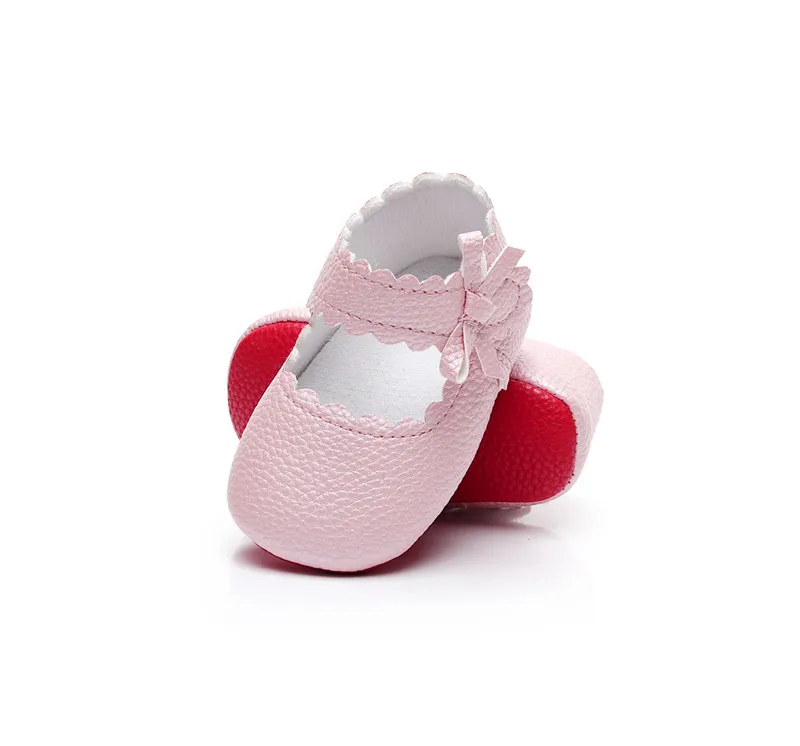 Cute Toddler Baby Girl Shoes First Walkers Moccasins Soft Sole Bow Princess Newborn Infant Girls Shoes Footwear PU Waterproof