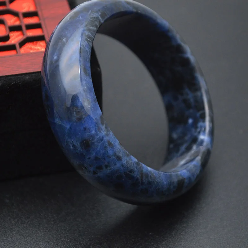 

Luxury Natural Brazil Sodalite Stone Bangles Hologram Bracelets For Family Women Girl Gift