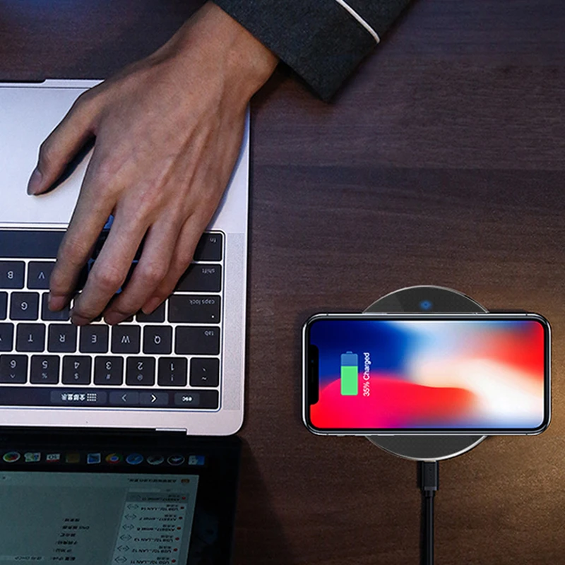 Беспроводная зарядка Qi 10 Вт док станция для быстрой зарядки iPhone 11 Pro X Xs Max Xr 8 Samsung S8