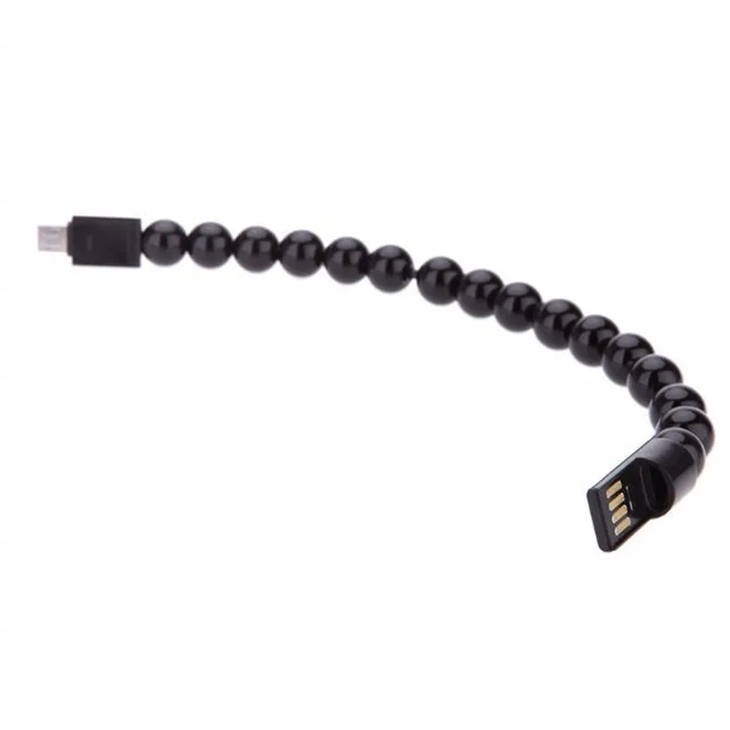 На открытом воздухе 8 Pin браслет кабели для мобильных телефонов из микро-Тип usb C для передачи данных из бисера браслет Портативный Зарядное устройство для Iphone кабель короткий