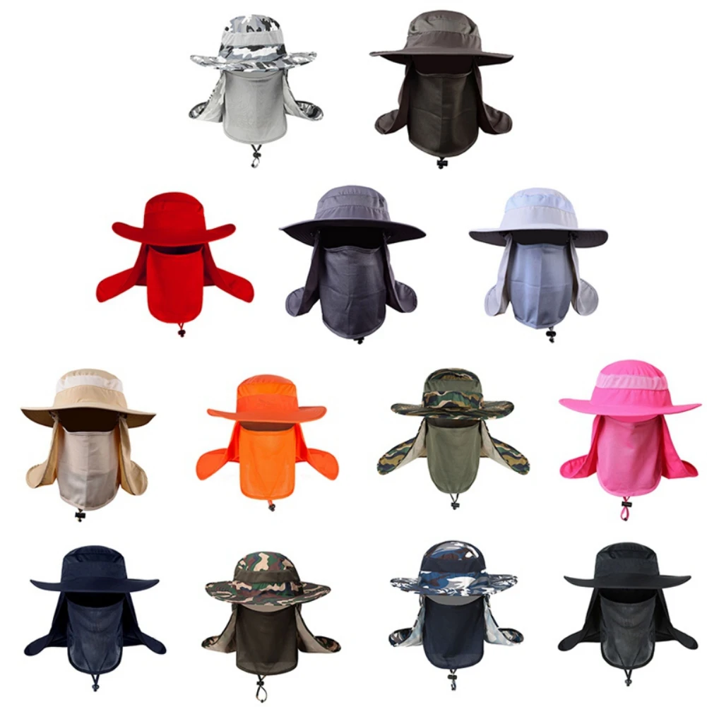Fishing Flap Caps Men Women Windproof Sunshade hat Detachable Removable Ear Neck Cover Fishermen Hat