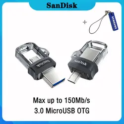 Sandisk Флешка 128 Гб 64 ГБ 32 ГБ 256 Гб OTG USB флеш-накопитель 32 64 128 16 ГБ флеш-накопитель 3,0 USB флешка диск на ключе память для телефона