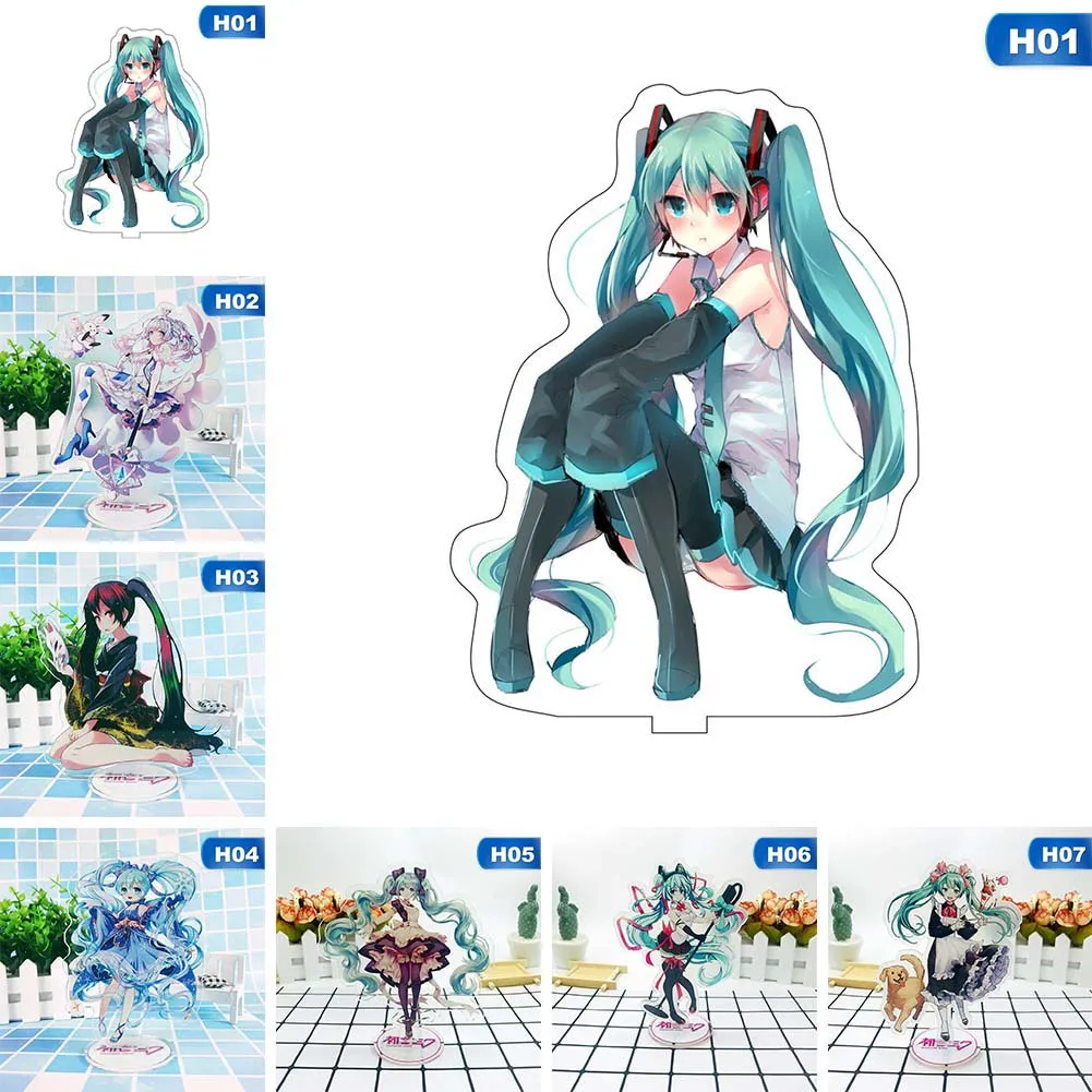 15 см Мультяшные Hatsune Miku аниме акриловые двухсторонние периферийные лицензирования настольные украшения милые девушки мини-модель куклы новинка
