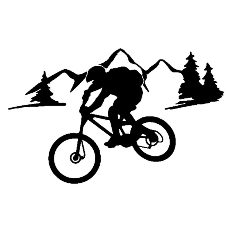 

19cm*11cm Cozy Riding On A Mountain Path Characteristic KK Vinyl waterproof Car Sticker trunk laptop applique