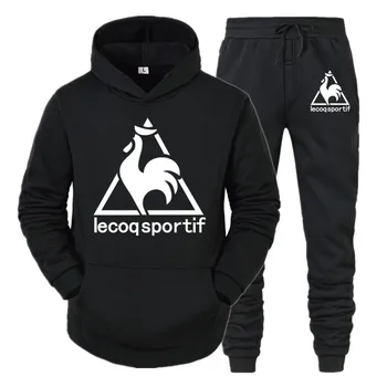 

New Men's Hoodie Suit Fashion Pullover Hoodie + Sweatpants Two-Piece Polyester Cotton Letter Printing Casual Sports Men's Suit
