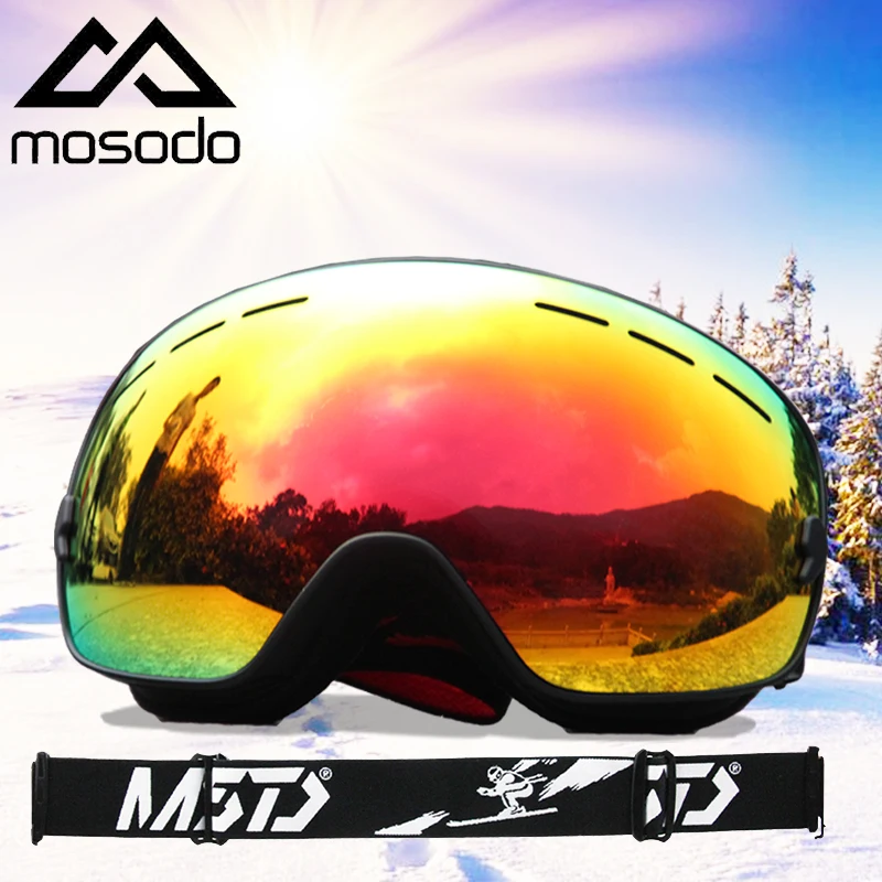 Ski-Goggles Snowboard Mosodo Polarized Eyewear And Anti-Fog Women Parent Spherical Child-Style