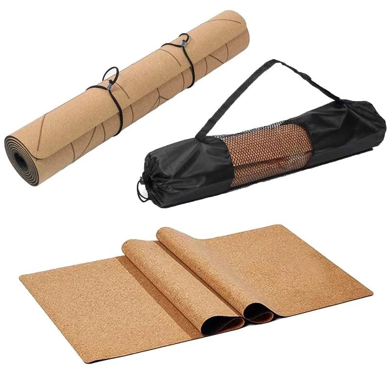 Accept customized 72*24 Inch Natural Cork TPE Yoga Mat Non-slip Pilates 5mm Exercise Mat Fitness Balance Training Mat 4mm