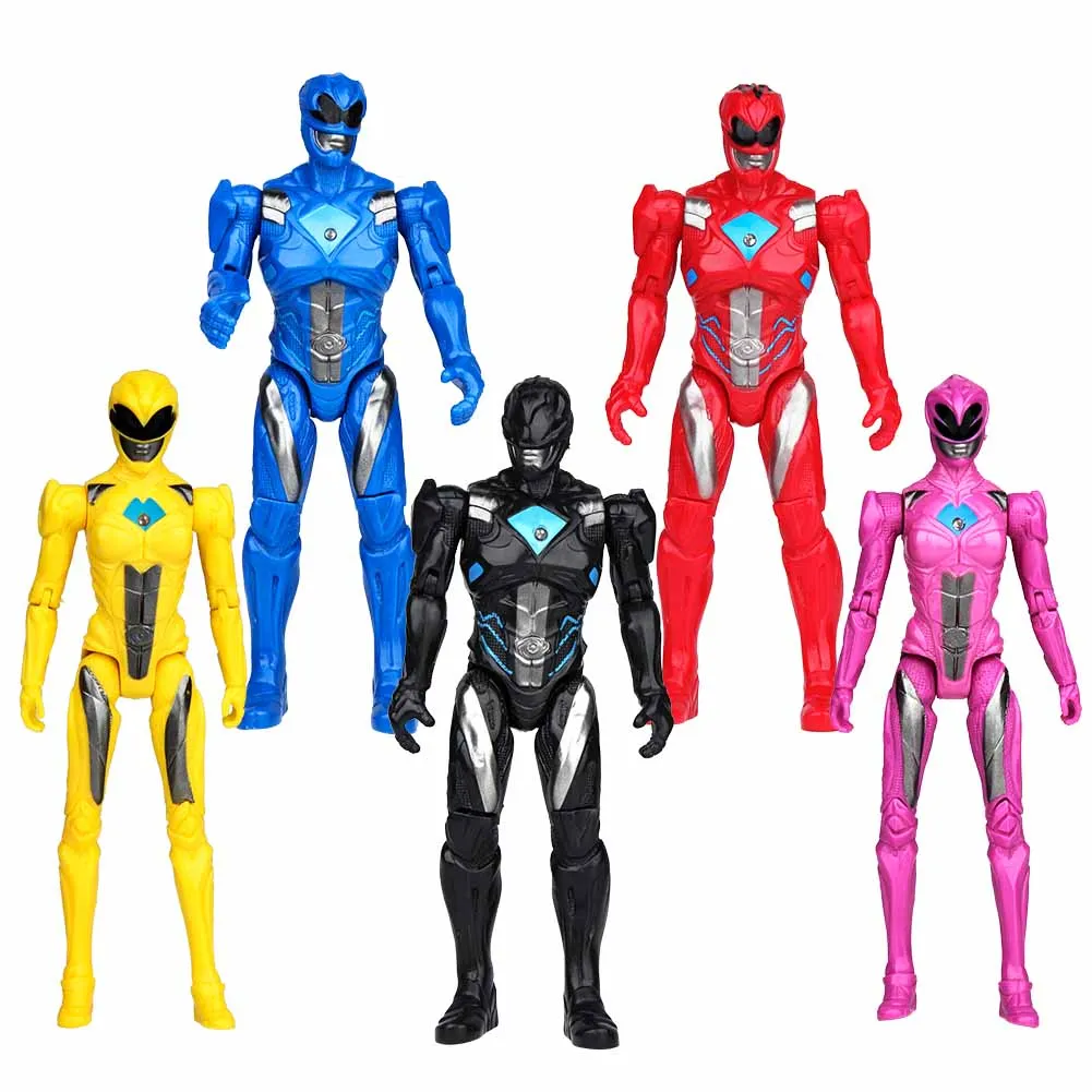 

5pcs/set 6.5" Power Ranger with LED Light PVC Anime Action Figure Model Toys for Kids Gift