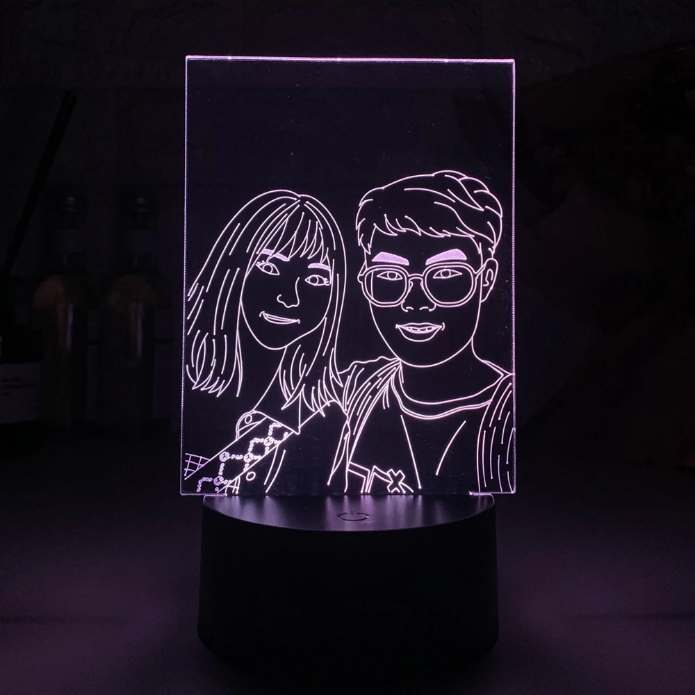 

Dropshipping Customized 3D Night Light USB Black Base DIY Night Lamp For Wedding Christmas Gift Holiday Light Custom Text Photo